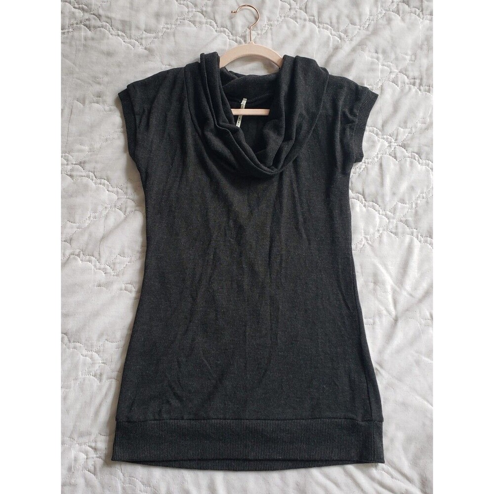 Nine 1 Eight Jersey Knit Blouse Large Black Minimalist Business Casual Y2K